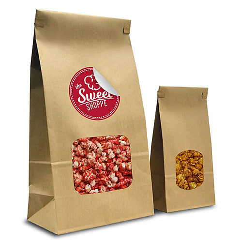 Small Gourmet Popcorn Bags w/ Tin Ties & Windows