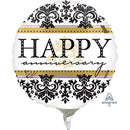 Happy Anniversary Damask Balloons 4in.