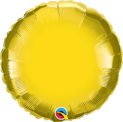 Citrine Yellow Foil Round Balloons Size Selections