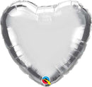 (Closeout) Silver Foil Heart Balloons Size Selections