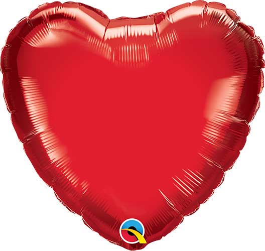 Ruby Red Foil Heart Balloons Size Selections
