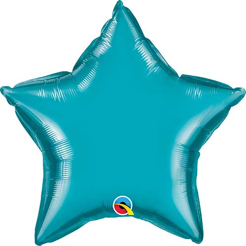 Turquoise Foil Star Balloons Size Selections