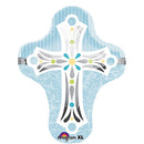 (Closeout) Blue Cross Shape Balloons 28"