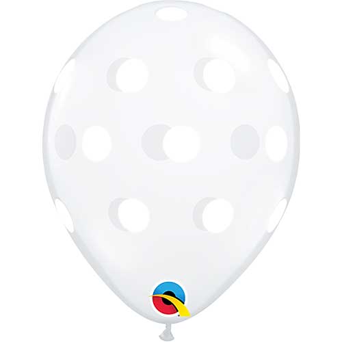 Qualatex Balloons Big Polka Dots Diamond Clear 5" E176