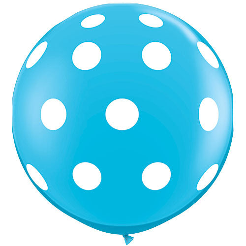 (Closeout) Qualatex Balloons Big Polka Dots Robin's Egg Blue 36" F054