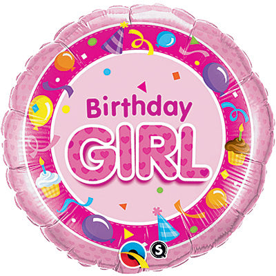 Girl Birthday Balloons 18in.