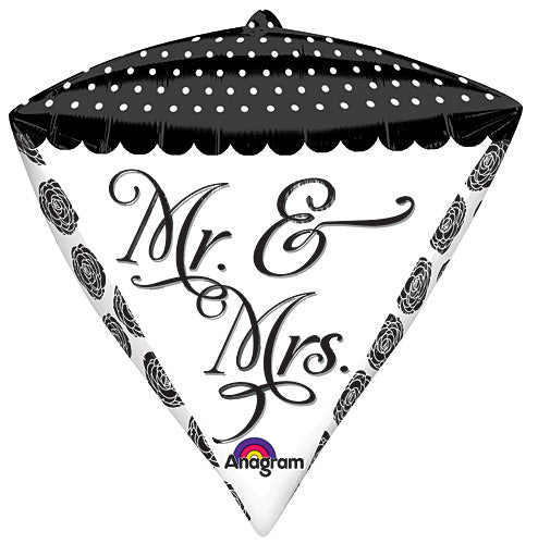 (Closeout) Mr. & Mrs. Sophisticated Diamondz Balloons 17"