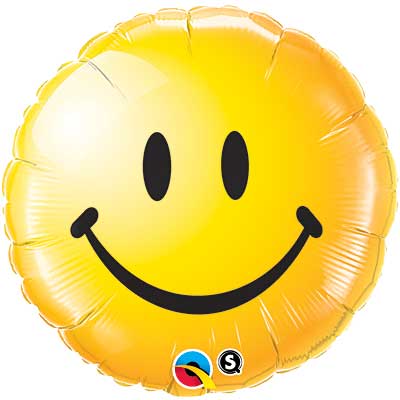 Smiley Face Yellow Balloons 18"