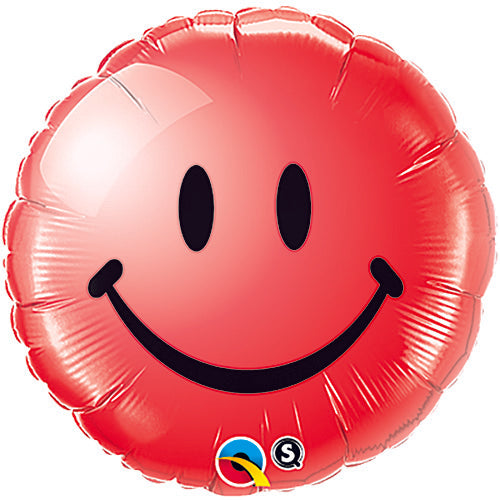 Smiley Face Red Balloons 18"