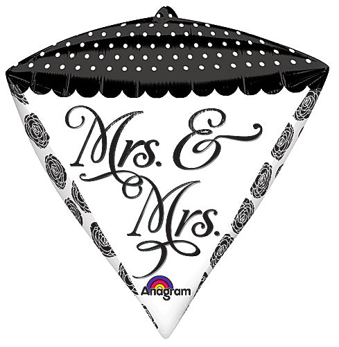 Mrs. & Mrs. Sophisticated Diamondz Balloons 17"
