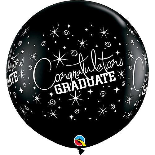 Qualatex Balloons Congratulations Graduate On Onyx Black 36in.