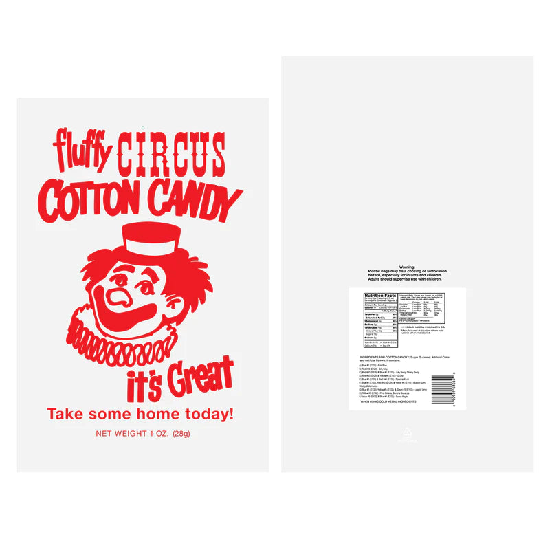 Cotton Candy Red Clown Bags Made In USA
