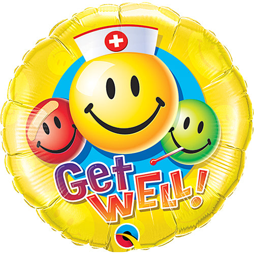 Smiley Get Well Balloons 9"