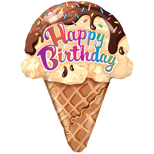 Birthday Ice Cream Cone Balloons 27in.