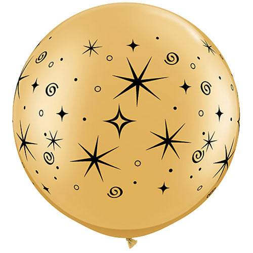 Qualatex Balloons Sparkle & Swirls Gold 30"