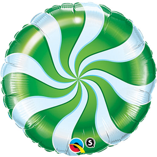 Candy Swirl Green Balloons 18"