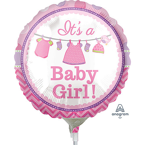 Shower With Love Baby Girl Balloons 4in.