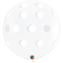 (Closeout) Qualatex Balloons Big Polka Dots Diamond Clear 36"