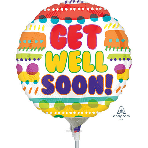 Get Well Soon Fun Patterns Balloons 4"