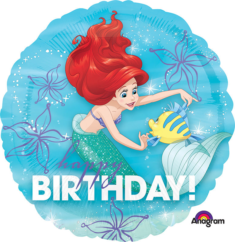 Little Mermaid Birthday Balloons 18in.