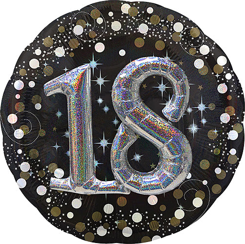 Jumbo Sparkling Birthday Balloons "18" 3-D 36"