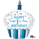 1st Birthday Cupcake Boy Balloons 36in.