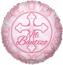 Mi Bautizo Niña Pink Balloons 18in.