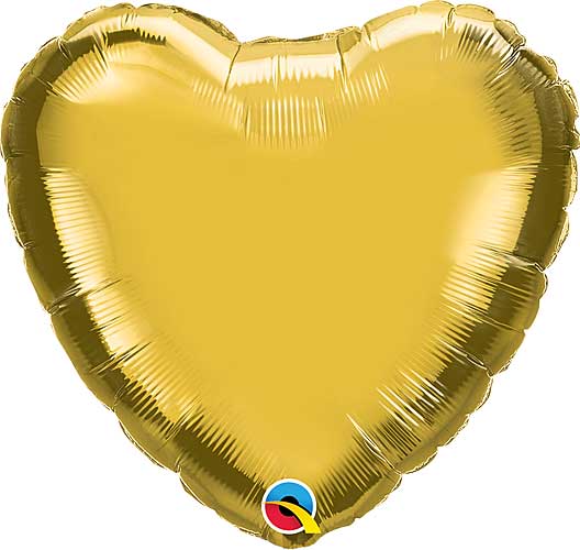 Gold Foil Heart Balloons Size Selections