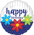 Sketched Flowers Value Birthday Balloons 18in.