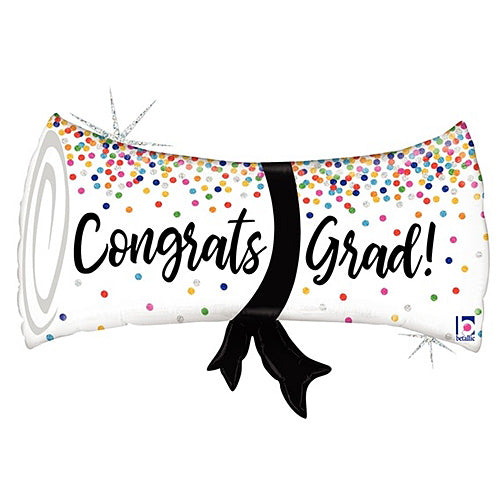 Grad Confetti Diploma Balloons 26"