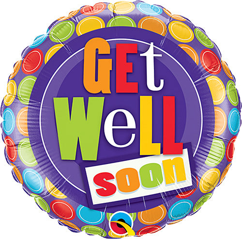 Get Well Dot Pattern Balloons 9in.