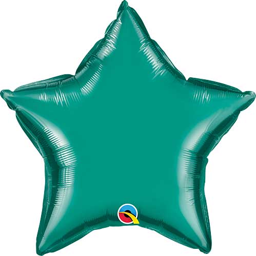 Teal Foil Star Balloons 20"