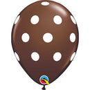 (Closeout) Qualatex Balloons Big Polka Dots Chocolate Brown 11"