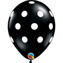(Closeout) Qualatex Balloons Big Polka Dots Onyx Black 11"