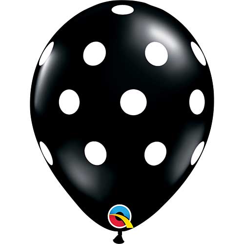 Qualatex Balloons Big Polka Dots Onyx Black 11" E243