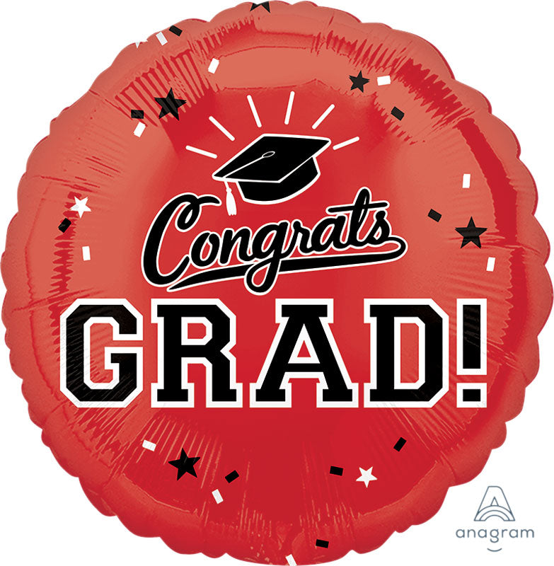 Congrats Grad Red Balloons 18"