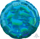 (Closeout) Iridescent Blue Cyan Foil Round Balloons 18"