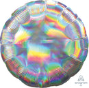 (Closeout) Iridescent Silver Foil Round Balloons 18"