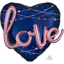 Navy Blue Love 3-D Jumbo Balloons 36"