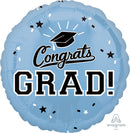Congrats Grad Light Blue Balloons 18"