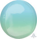 Blue Green Ombre Orbz Balloons 15" 1pc.
