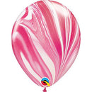 (Closeout) Qualatex Balloons Red & White Super Agate Size Selections