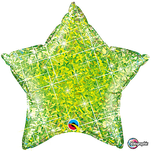 (Closeout) Holographic Jewel Lime Star Balloons 20"