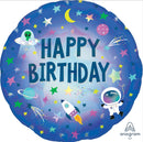 Outer Space Iridescent Birthday Balloons 18in.