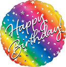 Ombre Rainbow Value Birthday Balloons 18in.