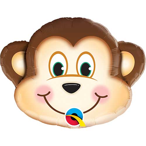 Air Fill Mischievous Monkey Head Shape Balloons 14"