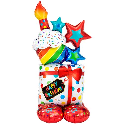 Airloonz Stacked Birthday Icons Balloons 53"
