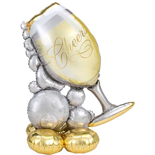 Airloonz Bubbly Wine Glass Balloons 51"