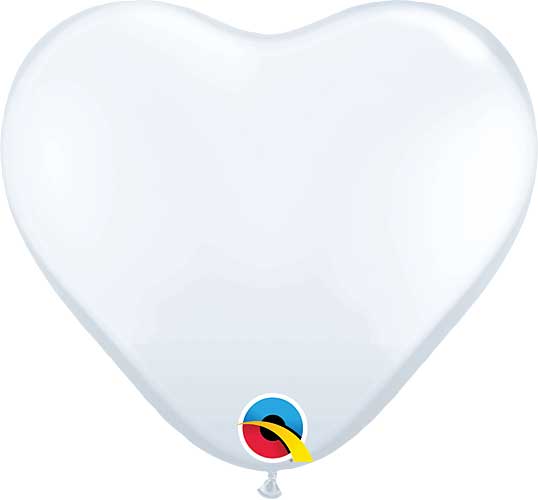 Qualatex Balloons White Hearts 6" J025