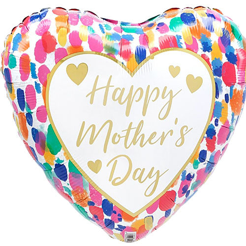 Satin Mother's Day Colorful Watercolor Balloons 18"
